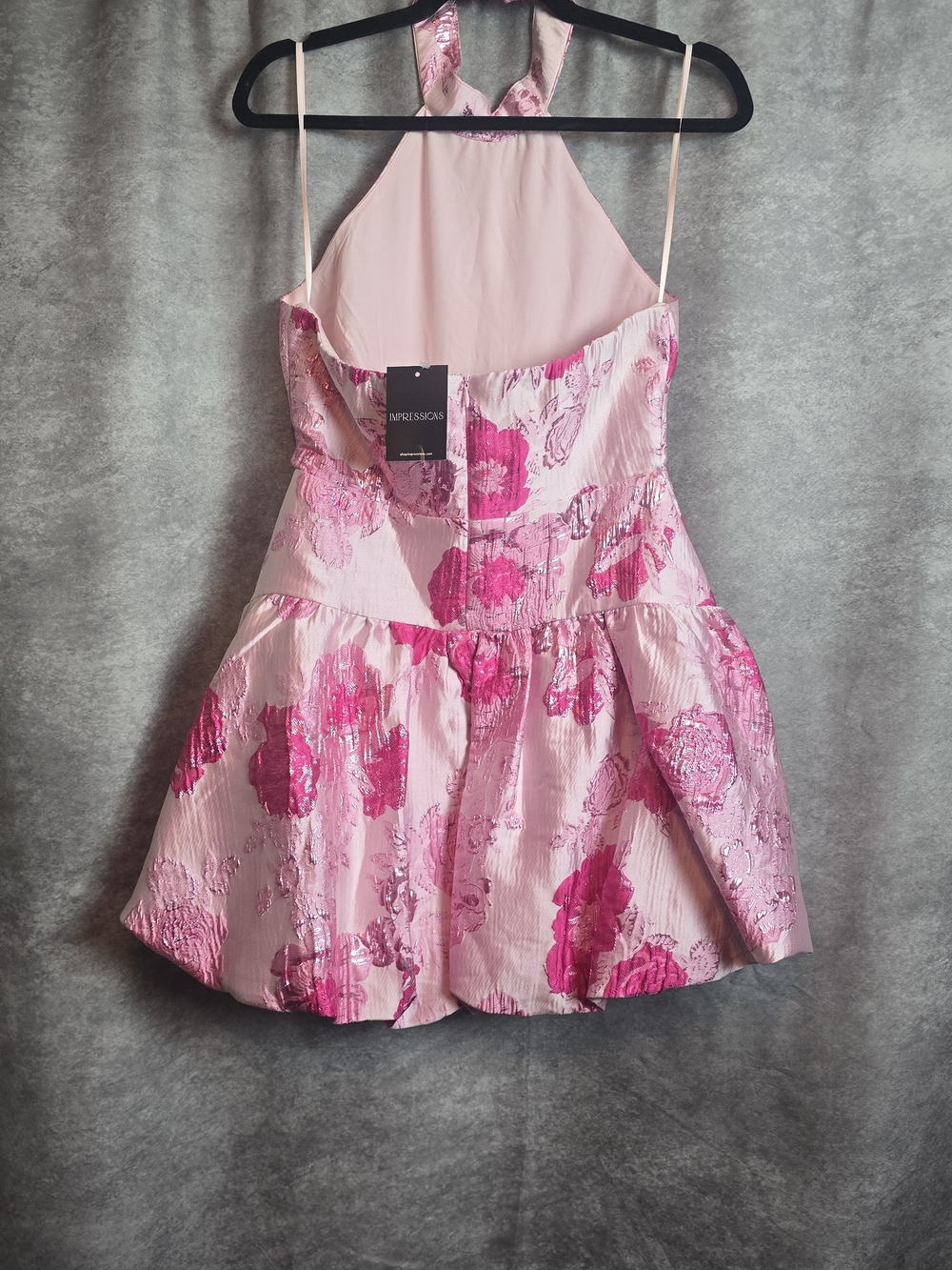 Impressions Bellini's Please Floral Jacquard Mini Dress Pink - Picture 2 of 3